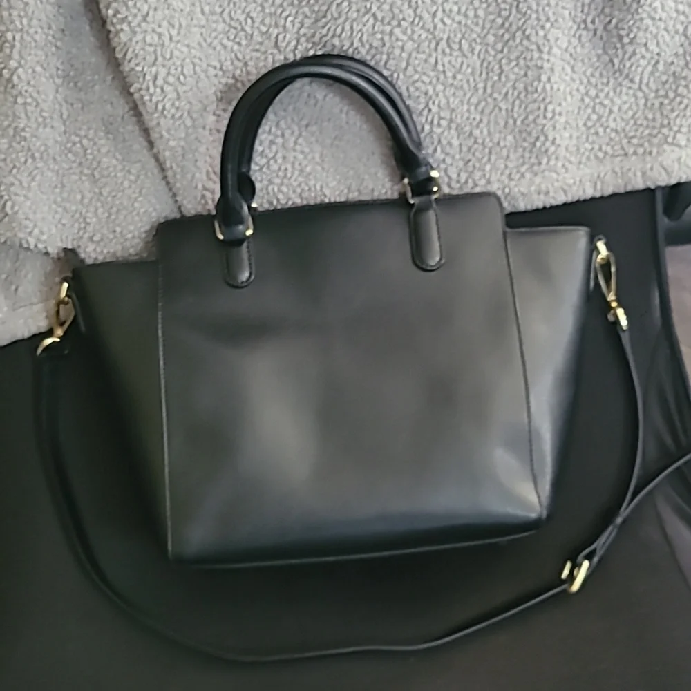 Vera Bradley Black Morgan Satchel Tote Crossbody Bag Purse